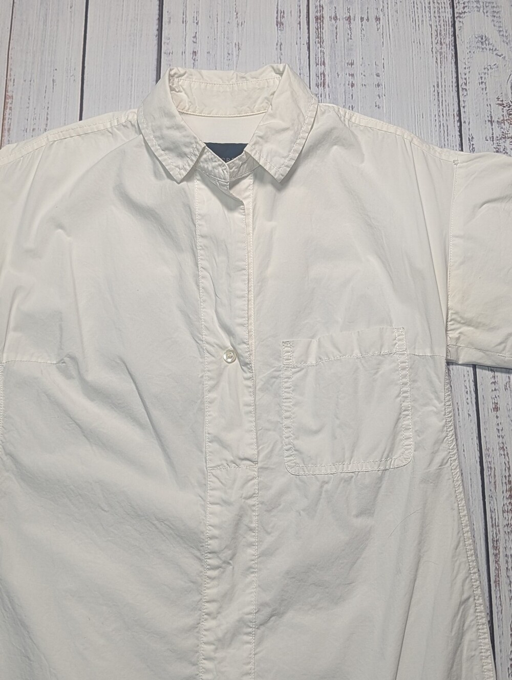 J. Crew White Poplin Mini Shirt Dress - Size XSmall - Short Sleeve - Picture 3 of 10